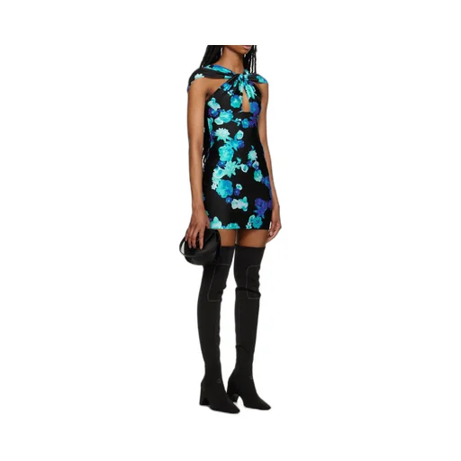 Floral-Print Cut-Out Minidress