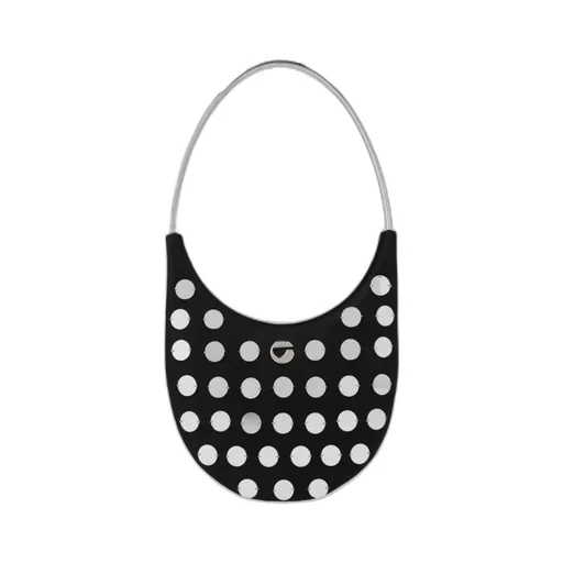 Ring Swipe Logo Plaque Embellished Shoulder Bag