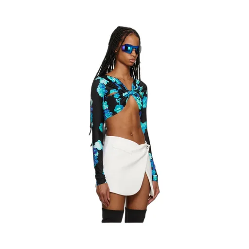 Floral-Print Cropped Top