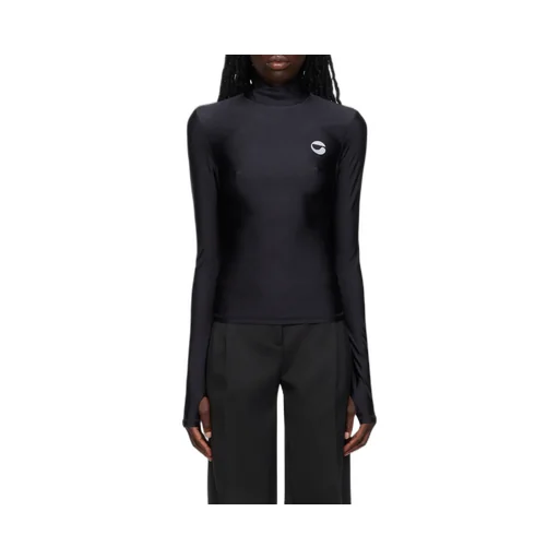 Logo Printed Collar Top