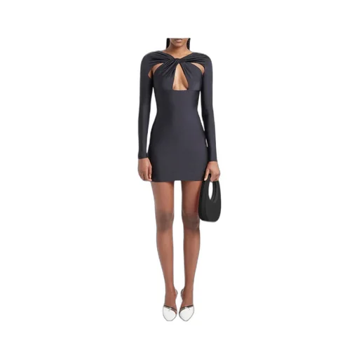 Twist Detailed Cut-Out Mini Dress