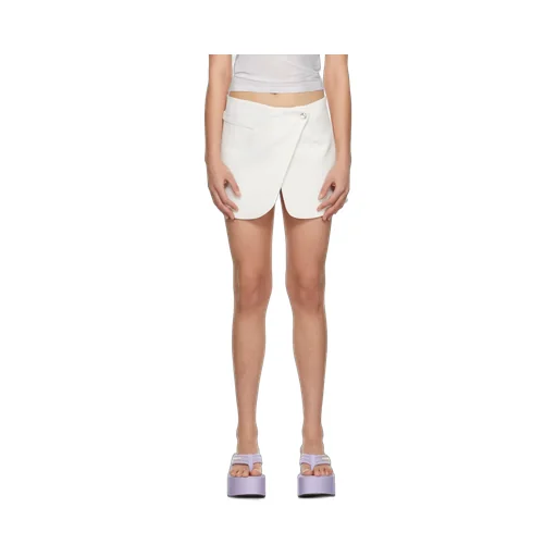 Asymmetric Mini Wrap Skirt