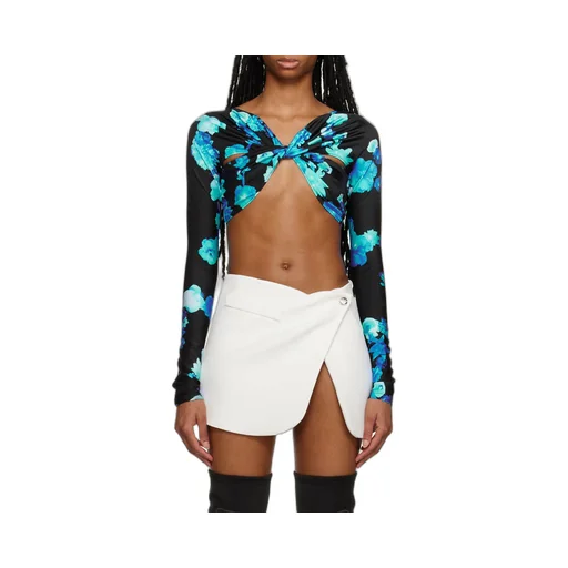 Floral-Print Cropped Top