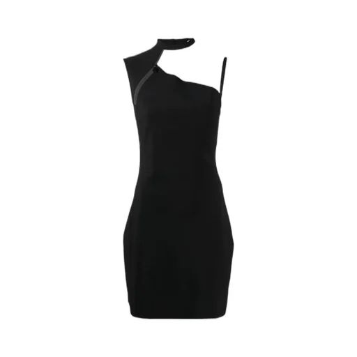 Zippered Halterneck Mini Dress