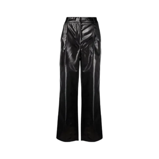 High-Waist Faux-Leather Trousers