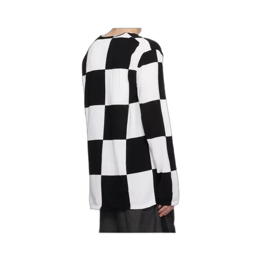 Checkered Pattern Intarsia Knit Sweater
