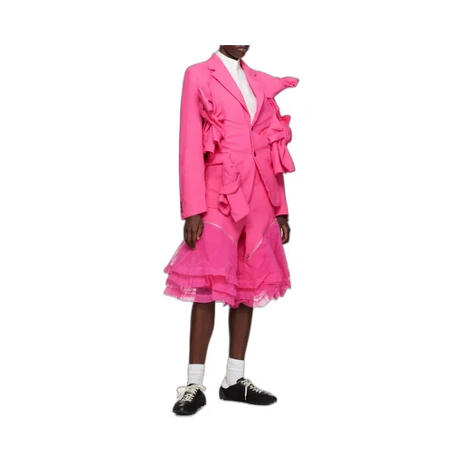 Long-Sleeved Suit Jacket With Lapel And Floral Details