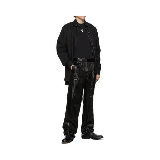 High-Waist Faux-Leather Trousers