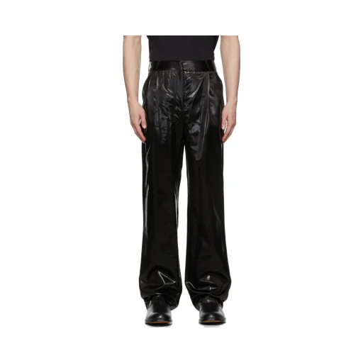 High-Waist Faux-Leather Trousers