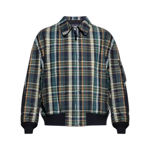 Checked Bomber Jacket