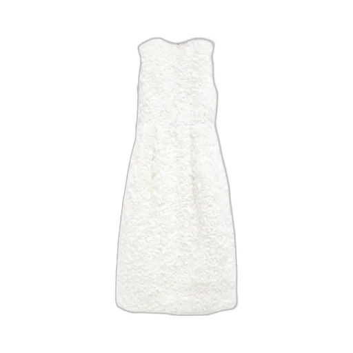 Floral-Appliqué Midi Dress