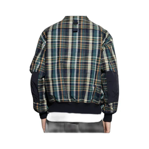 Checked Bomber Jacket