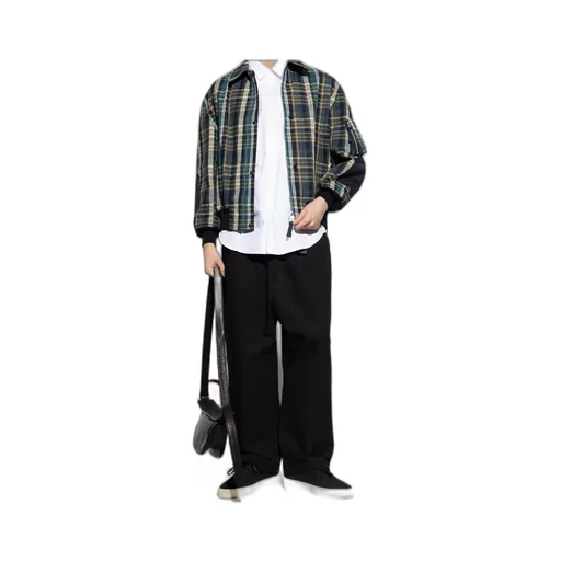 Checked Bomber Jacket