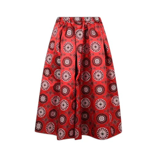 Geometric-Pattern Cropped Trousers