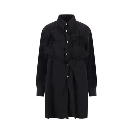 Buttoned Curved Hem Top