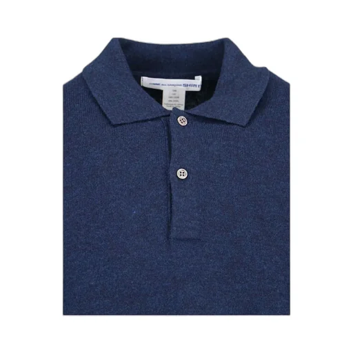 Long-Sleeved Knitted Polo Shirt