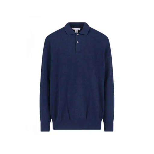 Long-Sleeved Knitted Polo Shirt