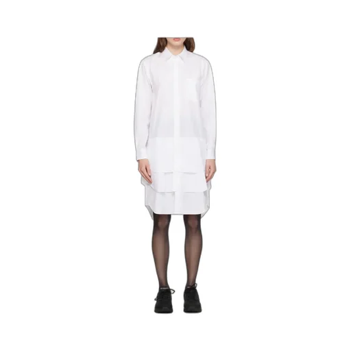 Layered-Effect Cotton Shirtdress