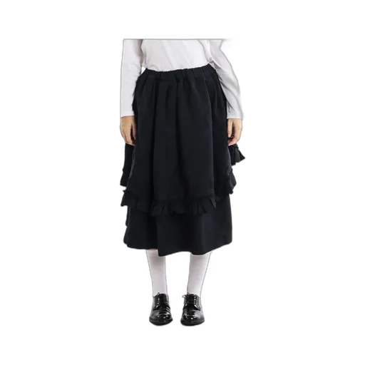 Half Skirt With Lotus Leaf Edge
