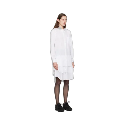 Layered-Effect Cotton Shirtdress