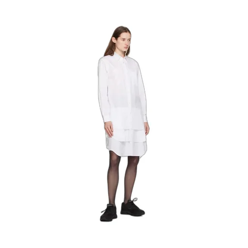 Layered-Effect Cotton Shirtdress