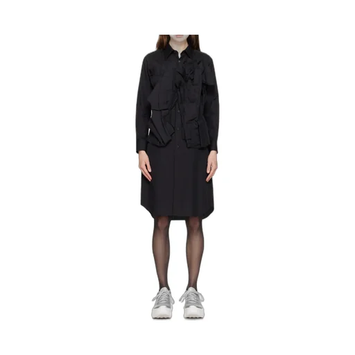 Medium-Length Dress With Lotus Leaf Edge