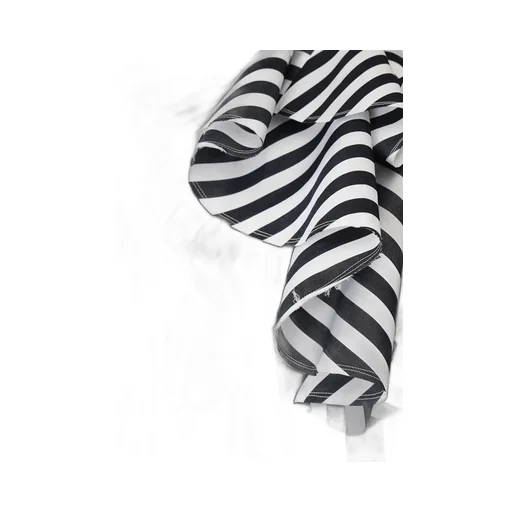 Striped Shirt With Lotus Leaf Edge