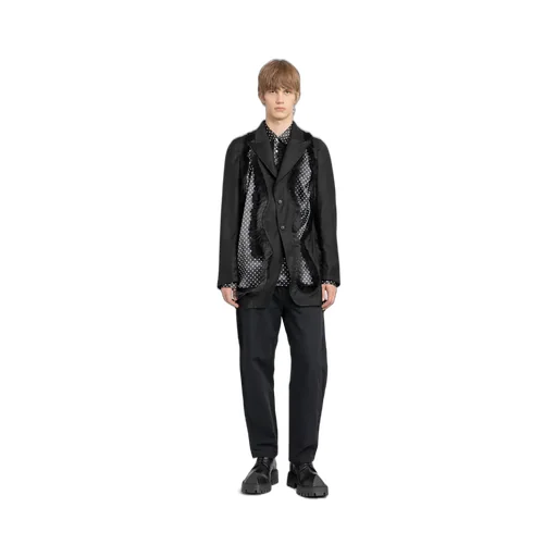 Single-Breasted Blazer With Faux Fur Embellishment
