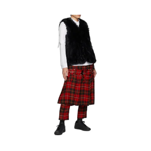 Wool Hollowed-Out Medium Length Skirt