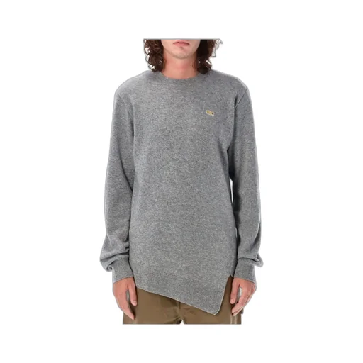Round Collar Long Sleeve Irregular Hem Sweater