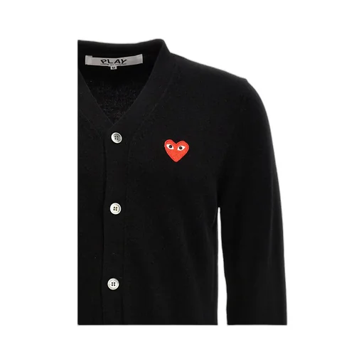Heart-Patch Wool Cardigan