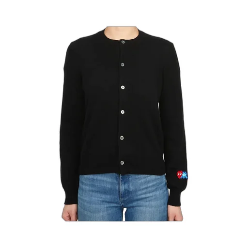 Logo-Patch Wool Cardigan