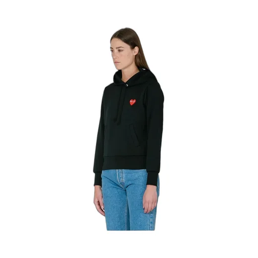 Black Red Heart Patch Hoodie