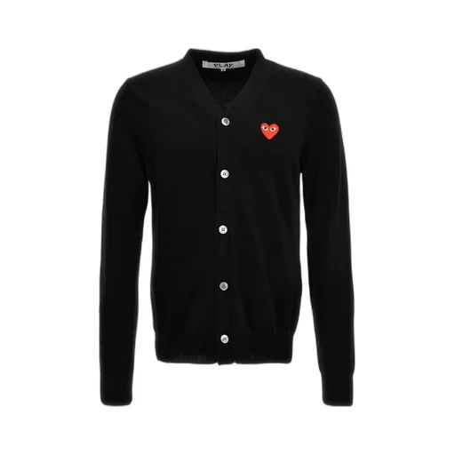 Heart-Patch Wool Cardigan