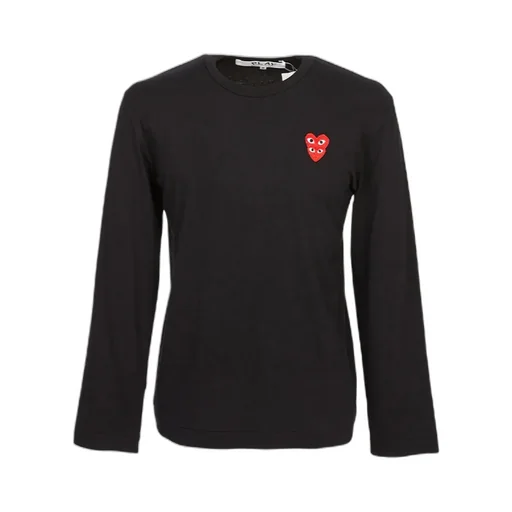 Double Heart Patch Crewneck T-Shirt