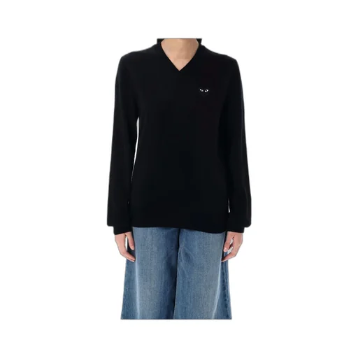 Heart Patch V-Neck Jumper