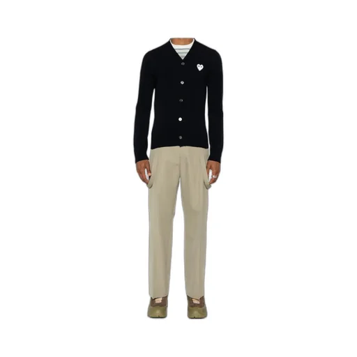 Heart-Patch Wool Cardigan