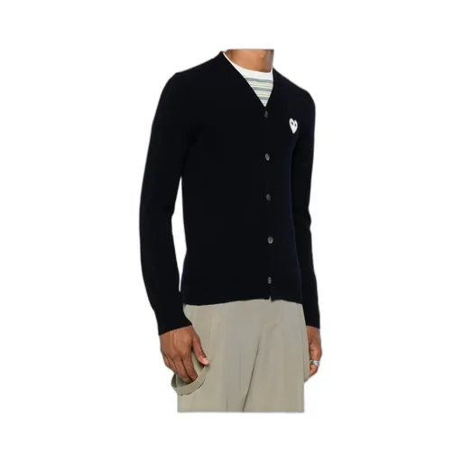 Heart-Patch Wool Cardigan