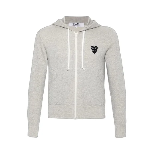 Comme Des Garons Play Double Heart Patch Zipped Hoodie