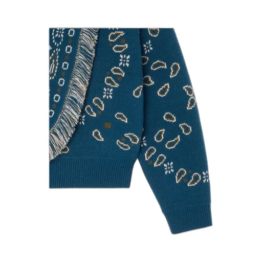 Paisley Jacquard Fringed Cardigan