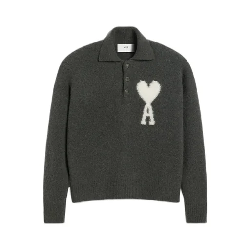 Long-Sleeved Knitted Polo Shirt