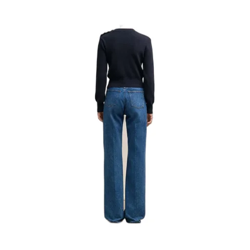 Button Embellished Crewneck Knitted Jumper