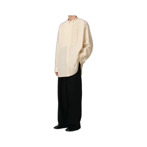 Pleated Long-Sleeved Shirt