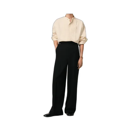 Pleated Long-Sleeved Shirt