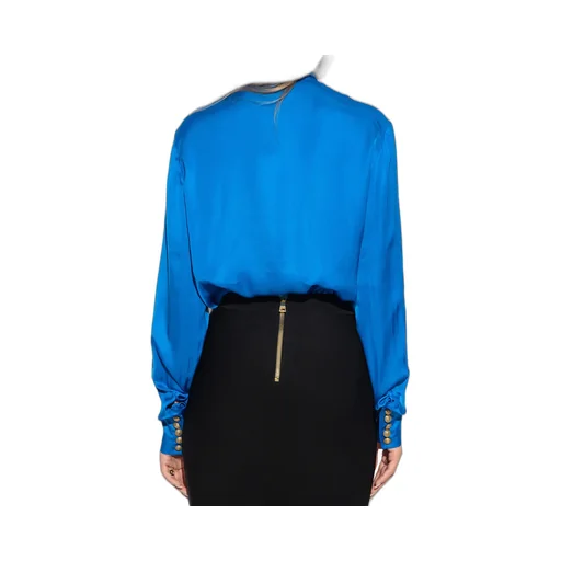 Pussy-Bow Satin Blouse