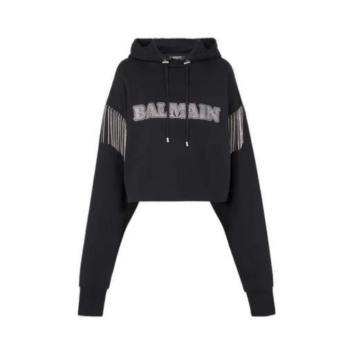 Embellished Cropped Hoodie