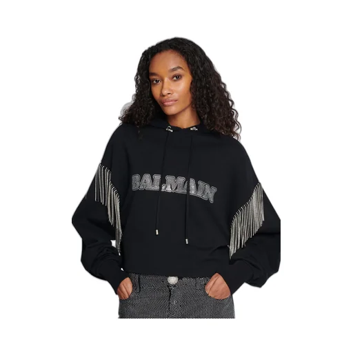 Embellished Cropped Hoodie