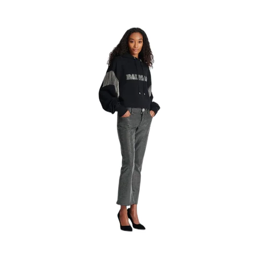 Embellished Cropped Hoodie