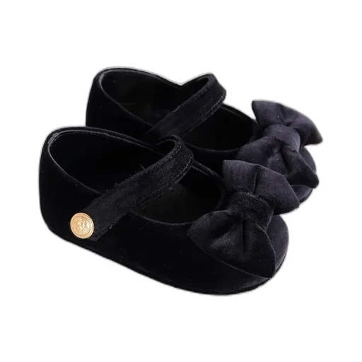 Velvet Bow-Detail Ballet Flats
