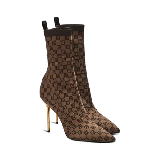 Skye Knitted Heeled Ankle Boots